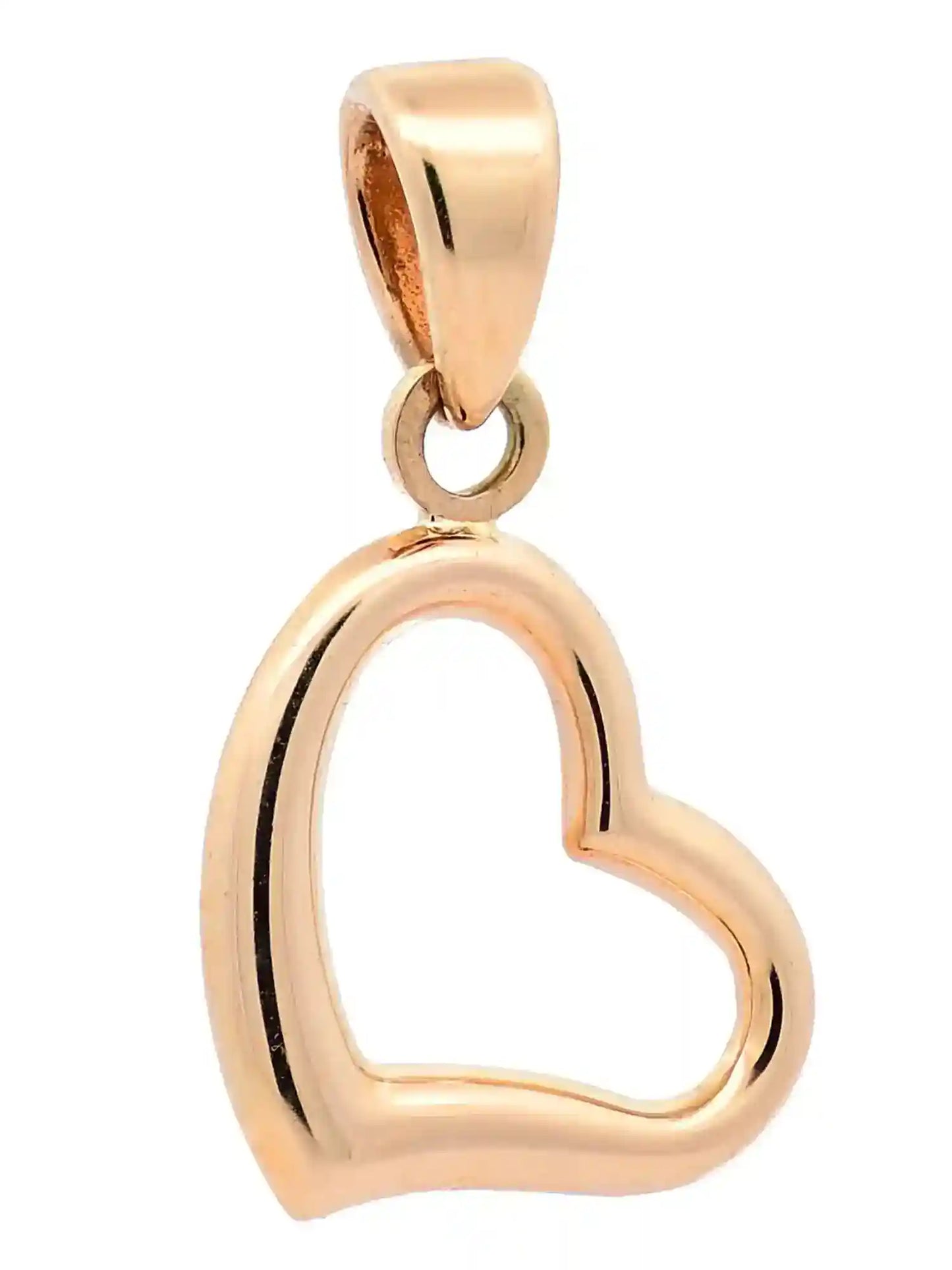 Halskette Anhänger Herzchen mit 1,1 mm Goldkette 585-14 Karat Gold