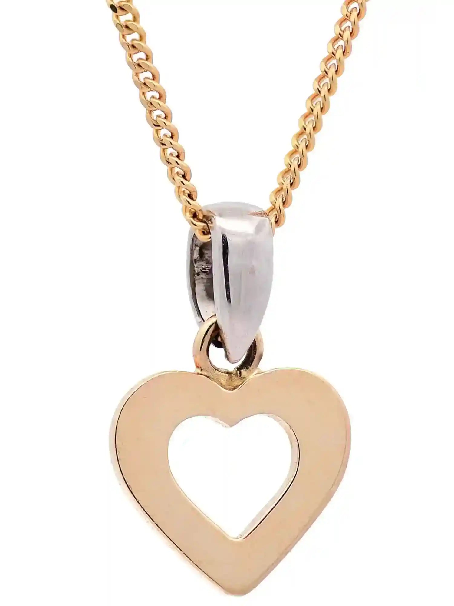 Halskette Anhänger Herzchen mit 1,1 mm Goldkette 585-14 Karat Gold