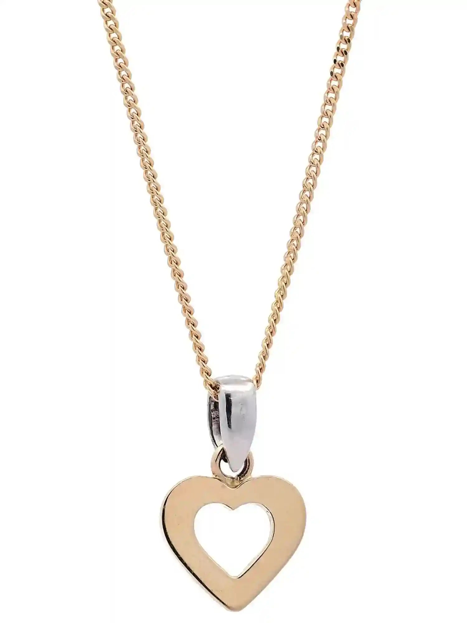 Halskette Anhänger Herzchen mit 1,1 mm Goldkette 585-14 Karat Gold