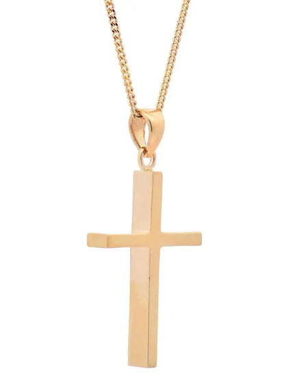 Halskette Anhänger Kreuz mit 1,1 mm Goldkette 585-14 Karat Gold