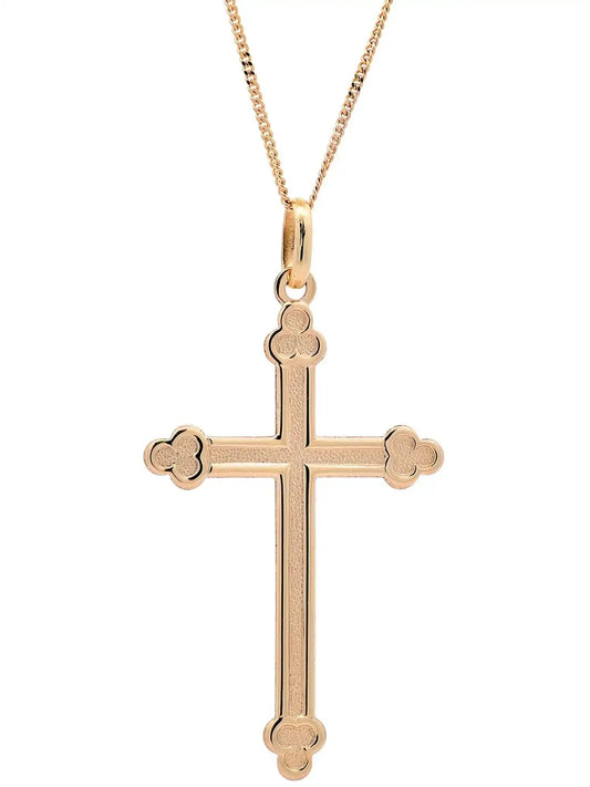 Halskette Anhänger Kreuz mit 1,1 mm Goldkette 585-14 Karat Gold