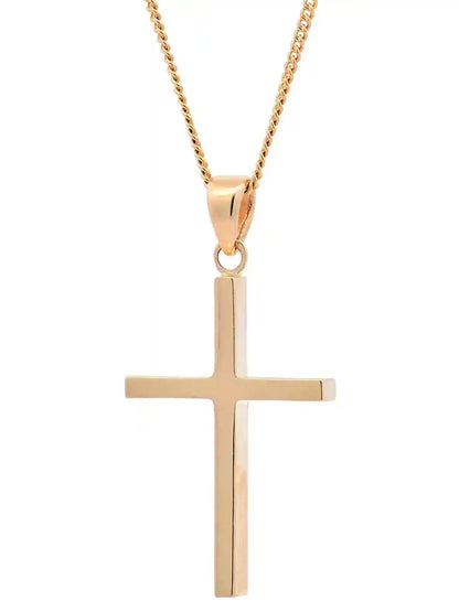 Halskette Anhänger Kreuz mit 1,1 mm Goldkette 585-14 Karat Gold