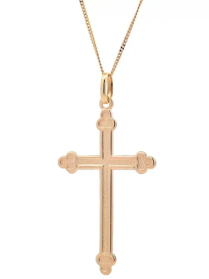 Halskette Anhänger Kreuz mit 1,1 mm Goldkette 585-14 Karat Gold