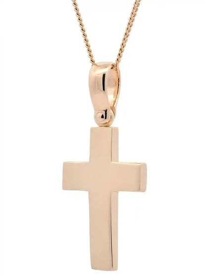 Halskette Anhänger Kreuz mit 1,1 mm Goldkette 585-14 Karat Gold