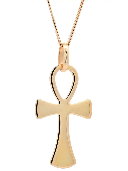 Halskette Anhänger Kreuz mit 1,1 mm Goldkette 585-14 Karat Gold