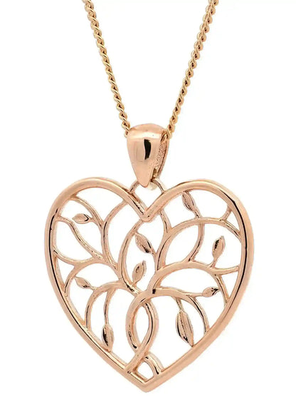 Halskette Anhänger Liebesherz mit 1,1 mm Goldkette 585-14 Karat Gold