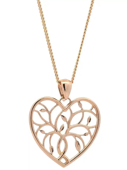 Halskette Anhänger Liebesherz mit 1,1 mm Goldkette 585-14 Karat Gold