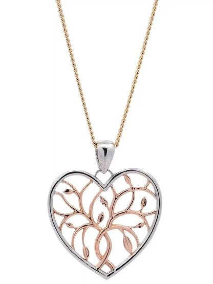 Halskette Anhänger Liebesherz mit 1,1 mm Goldkette 585-14 Karat Gold