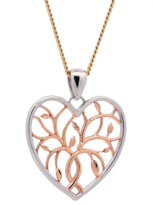 Halskette Anhänger Liebesherz mit 1,1 mm Goldkette 585-14 Karat Gold