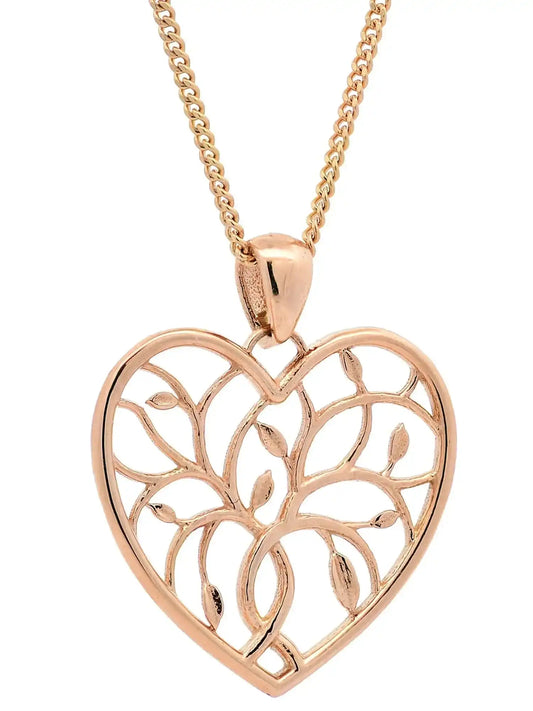 Halskette Anhänger Liebesherz mit 1,1 mm Goldkette 585-14 Karat Gold