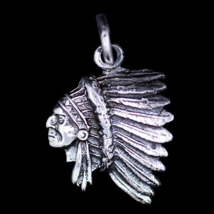 Häuptlingkopf klein Schmuck Anhänger 925er Silber 18x20mm - Firma Holzenplotz - Silberketten - Goldketten.de