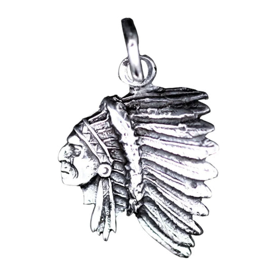 Häuptlingkopf klein Schmuck Anhänger 925er Silber 18x20mm - Firma Holzenplotz - Silberketten - Goldketten.de