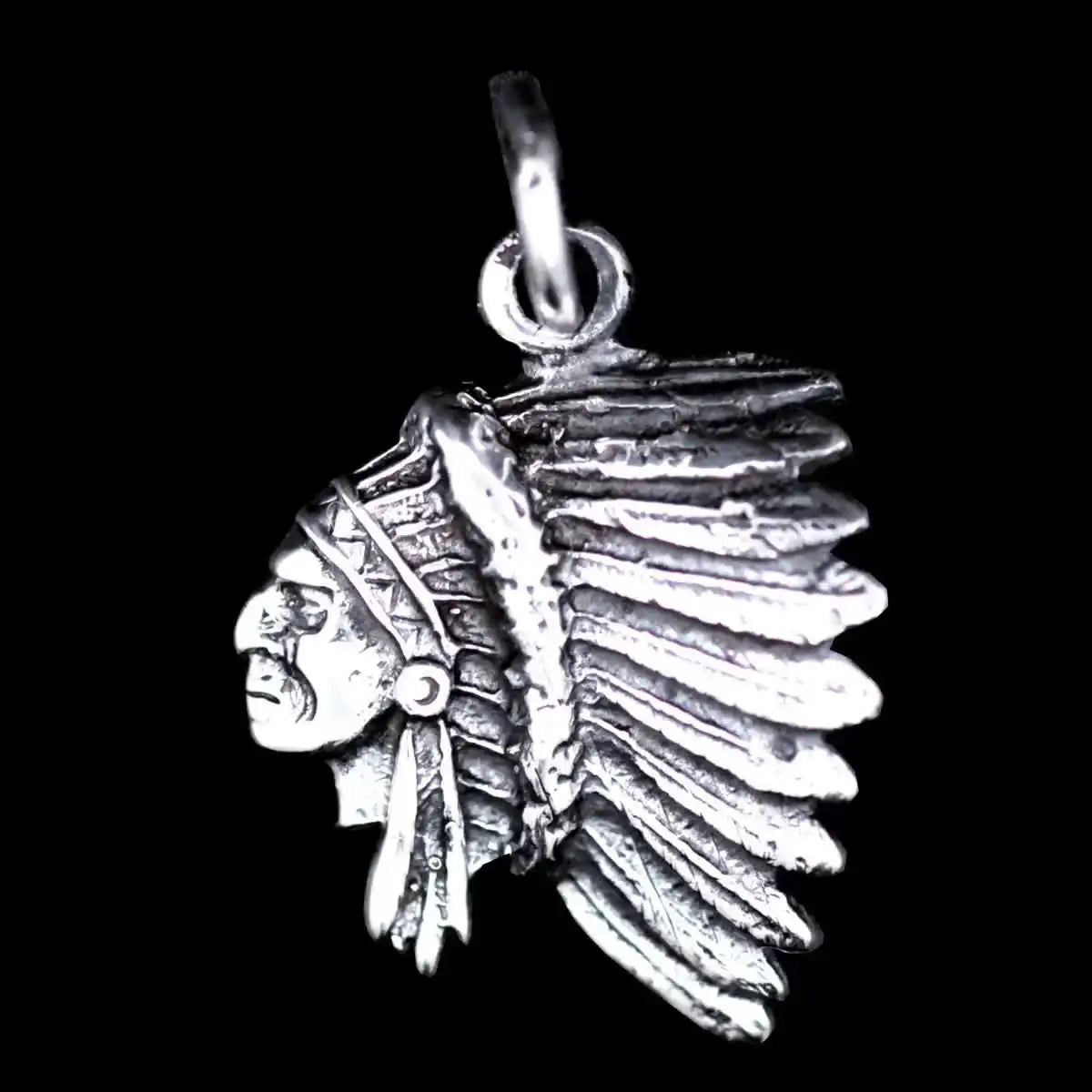 Häuptlingkopf klein Schmuck Anhänger 925er Silber 18x20mm - Firma Holzenplotz - Silberketten - Goldketten.de