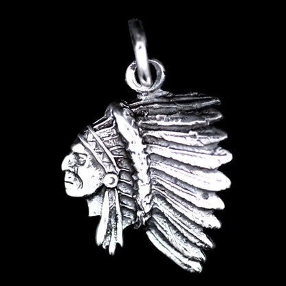 Häuptlingkopf klein Schmuck Anhänger 925er Silber 18x20mm - Firma Holzenplotz - Silberketten - Goldketten.de