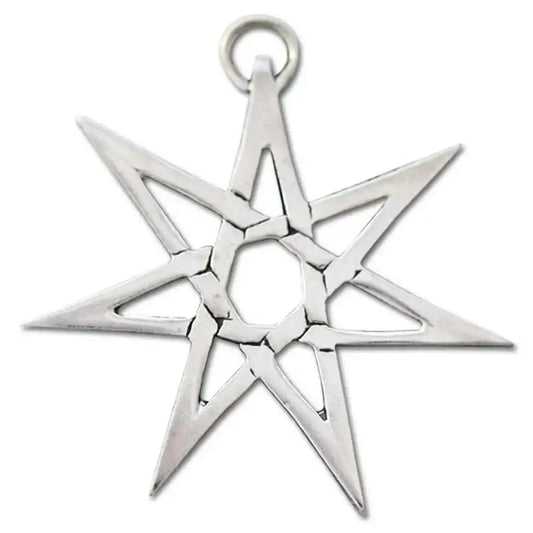 Heptagramm Schmuck Anhänger versilbert mit Kette Satinbeutel 31 mm - Firma Holzenplotz - Silberketten - Goldketten.de