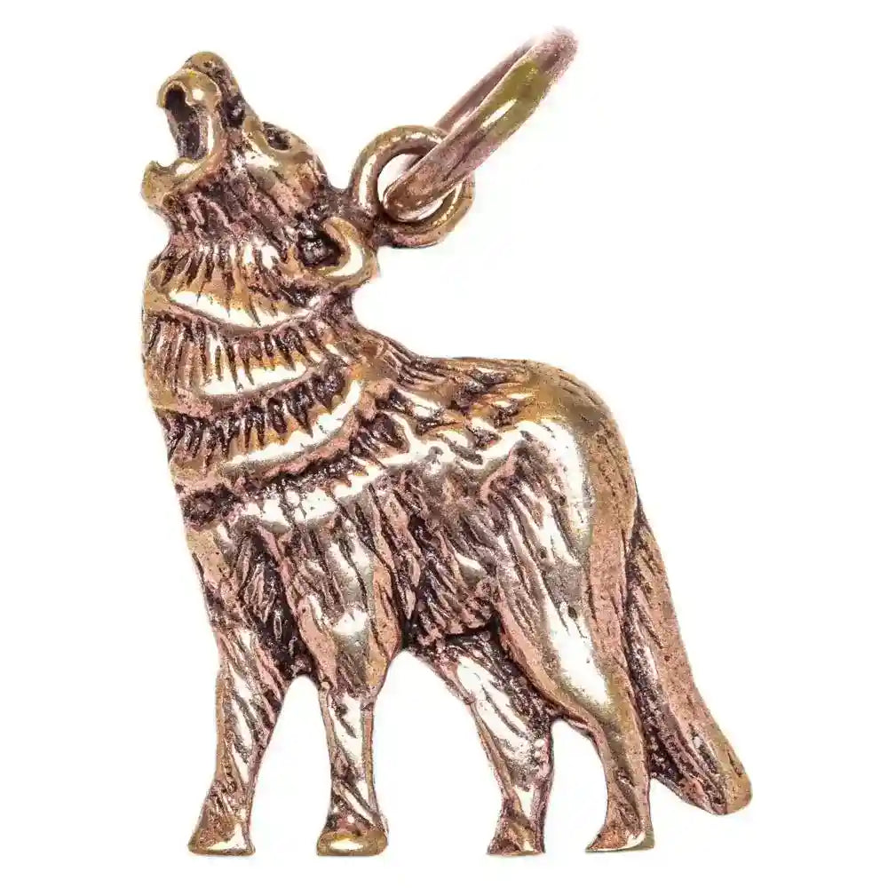 Heulender Wolf Wolfanhänger Dasan Bronze Schmuck - 25x16mm