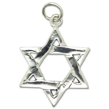 Hexagramm Davidstern Schmuck Anhänger 925er Silber 20 mm Durchmesser - Firma Holzenplotz - Silberketten - Goldketten.de