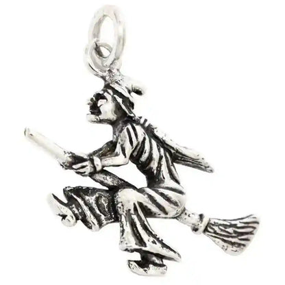 Hexe Schmuck Anhänger 925er Silber - Hexen - 27x27mm