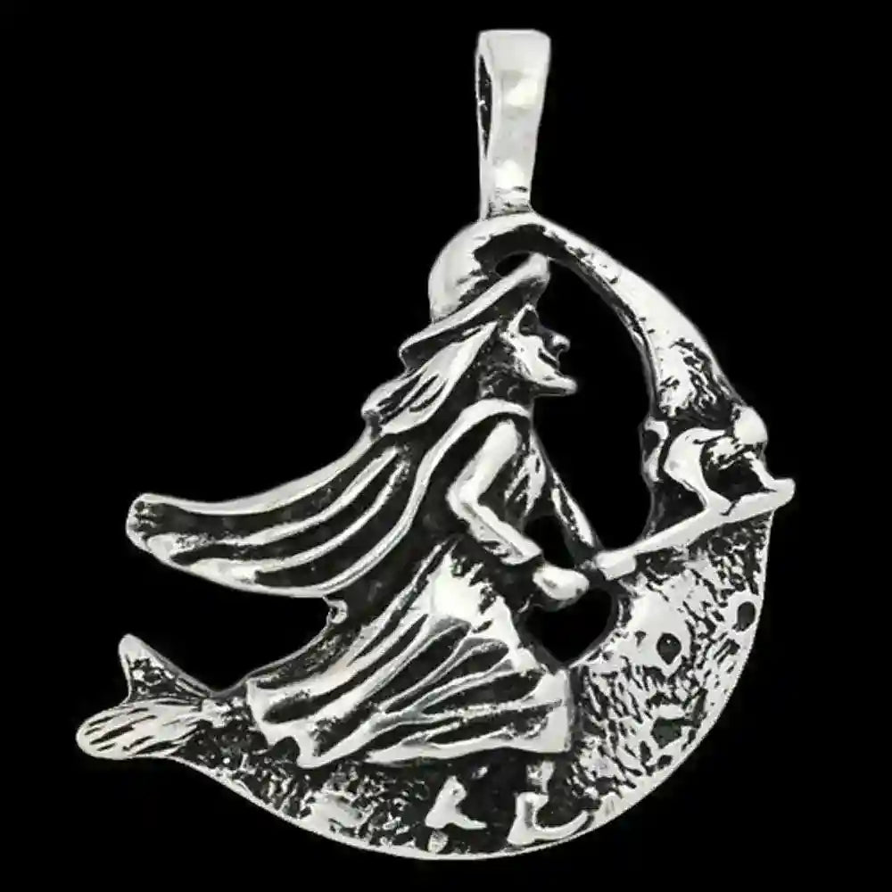 Hexe Schmuck Anhänger 925er Silber - Hexen - 32x29mm