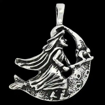 Hexe Schmuck Anhänger 925er Silber - Hexen - 32x29mm