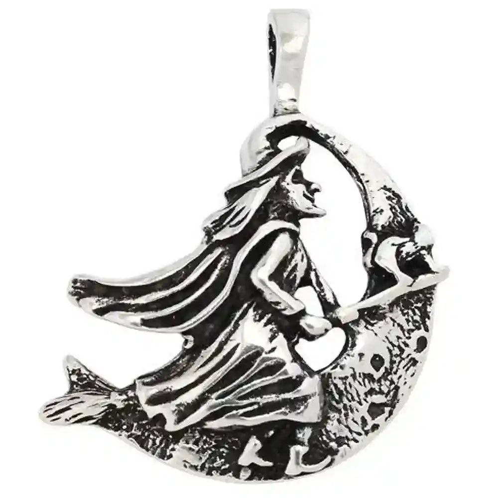 Hexe Schmuck Anhänger 925er Silber - Hexen - 32x29mm