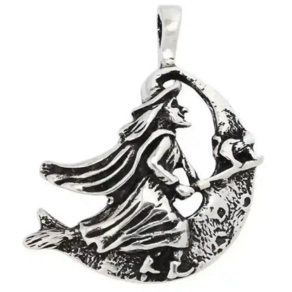 Hexe Schmuck Anhänger 925er Silber - Hexen - 32x29mm