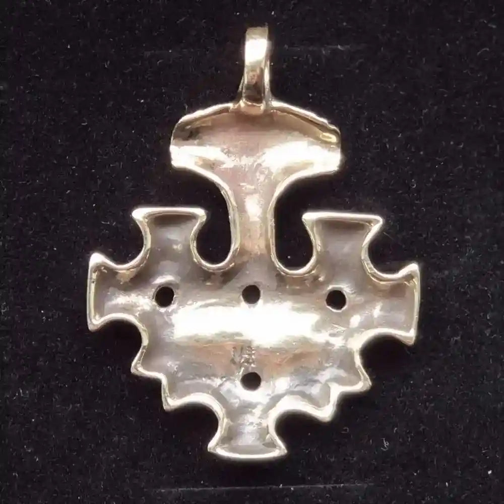 Hiddensee Kreuz Anhänger Schmuck groß Bronze Mjölnir Thors Hammer - Thorhammer - 38x29mm