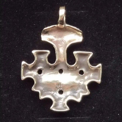 Hiddensee Kreuz Anhänger Schmuck groß Bronze Mjölnir Thors Hammer - Thorhammer - 38x29mm