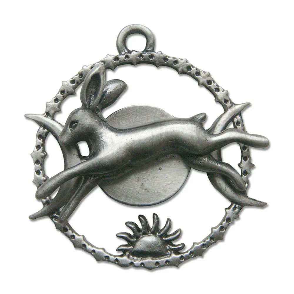 Himmelshase Anhänger Schmuck Elfen Feen  Greenwood mythisch 36x36mm + Halsband