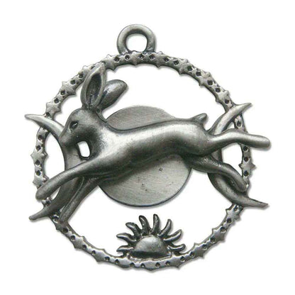 Himmelshase Anhänger Schmuck Elfen Feen  Greenwood mythisch 36x36mm + Halsband