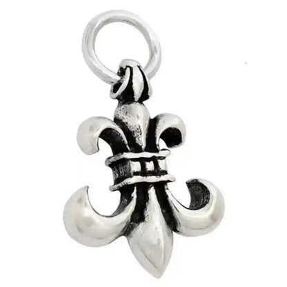 HOPLO Lilie XL Schmuck Anhänger 925er Silber mit schwarzem Lederband