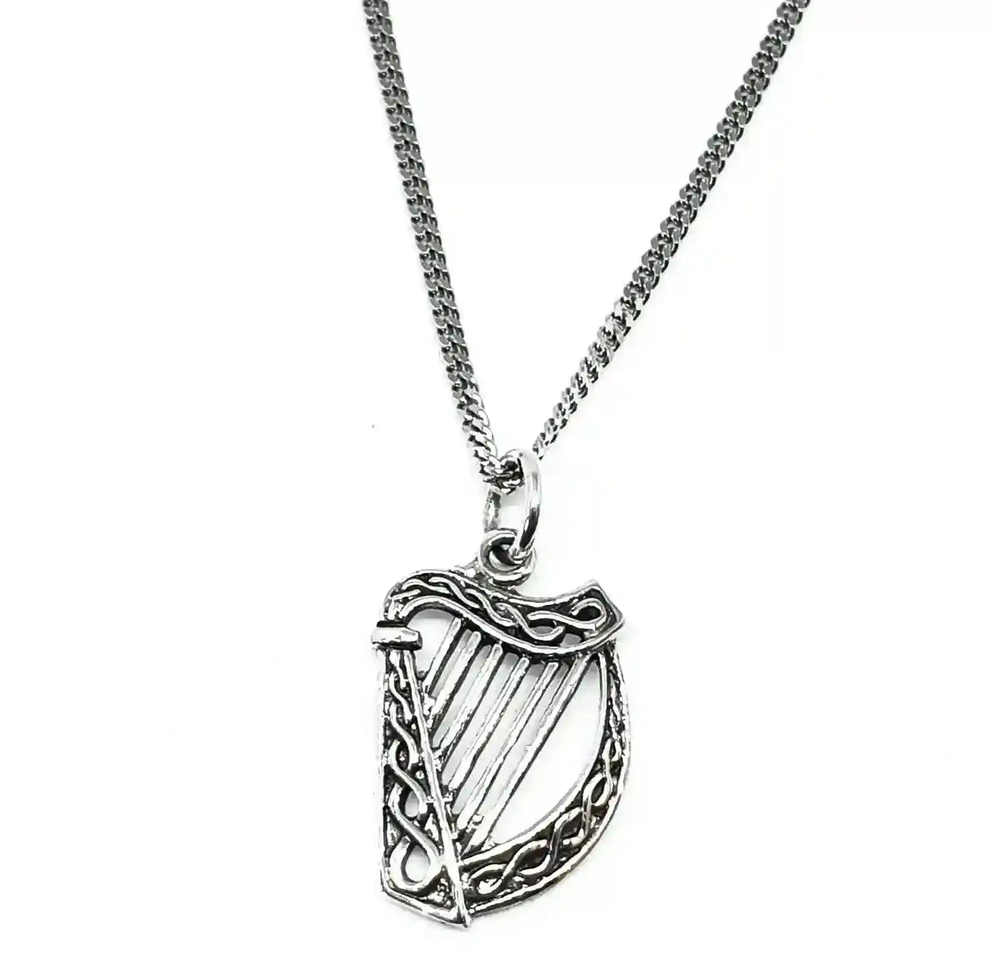 Irische Harfe Schmuck Anhänger 925 Silber Klein Celtic Viking Kelten