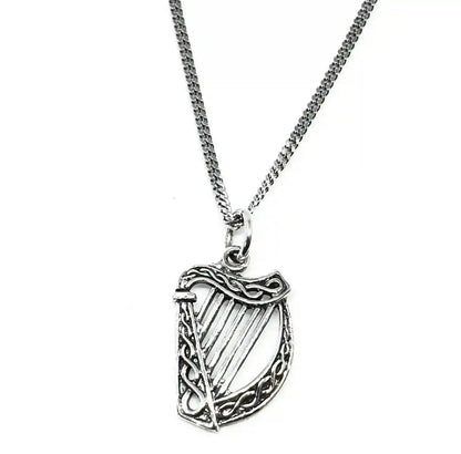 Irische Harfe Schmuck Anhänger 925 Silber Klein Celtic Viking Kelten