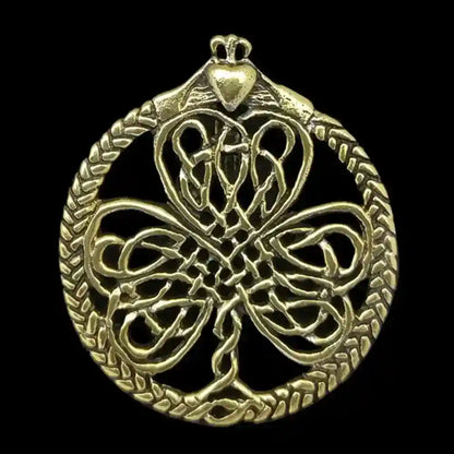 Irisches Kleeblat keltischer Knoten Claddagh Bronze Anhänger Schmuck
