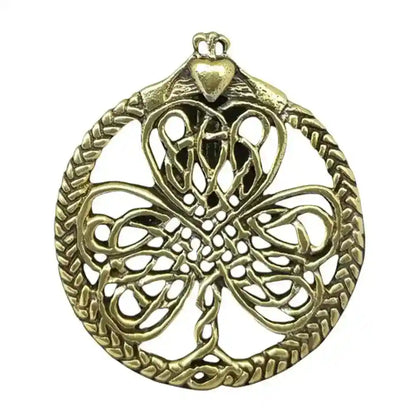 Irisches Kleeblat keltischer Knoten Claddagh Bronze Anhänger Schmuck