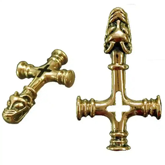 Isländischer Wolfskreuz Bronze Anhänger Schmuck - Kreuze - 50x30mm - Firma Holzenplotz - Silberketten-Goldketten.de 