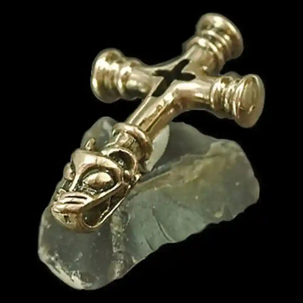 Isländischer Wolfskreuz Bronze Anhänger Schmuck - Kreuze - 50x30mm - Firma Holzenplotz - Silberketten-Goldketten.de 
