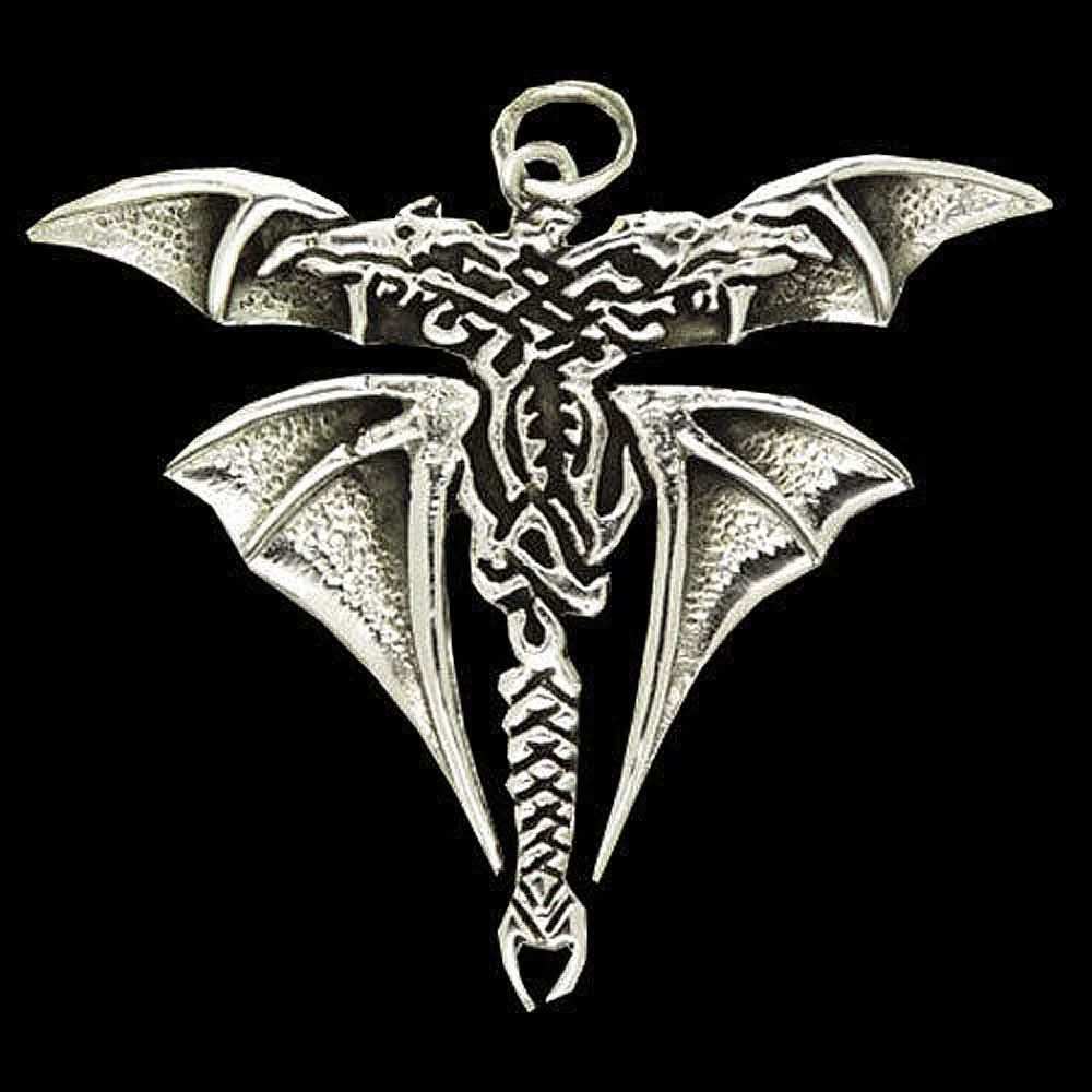 Kämpfende Drachen Schmuck Anhänger 925er Silber - Drachen - 50x41mm - Firma Holzenplotz - Silberketten - Goldketten.de
