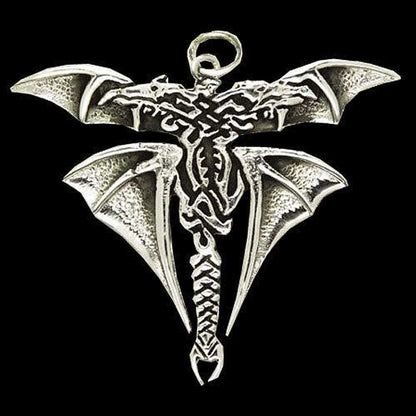 Kämpfende Drachen Schmuck Anhänger 925er Silber - Drachen - 50x41mm - Firma Holzenplotz - Silberketten - Goldketten.de