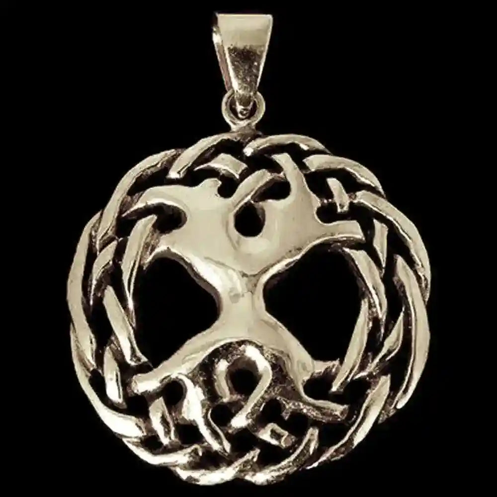 Keltenanhänger Weltenesche Bronze Yggdrasil Schmuck - Keltische Knoten , Pflanzen , Sonstige Tiere - 39x29mm