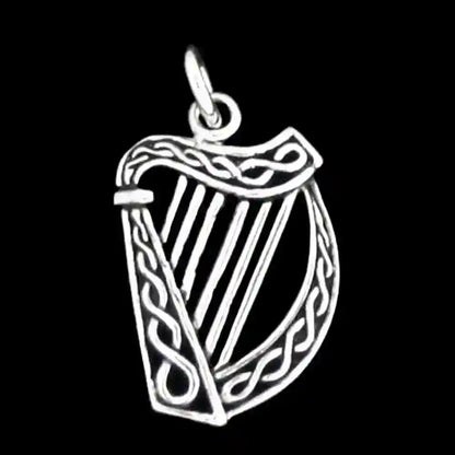 Keltische Irische Harfe Schmuck Anhänger Silber klein Irish Harp 23x13 - Firma Holzenplotz - Silberketten-Goldketten.de 