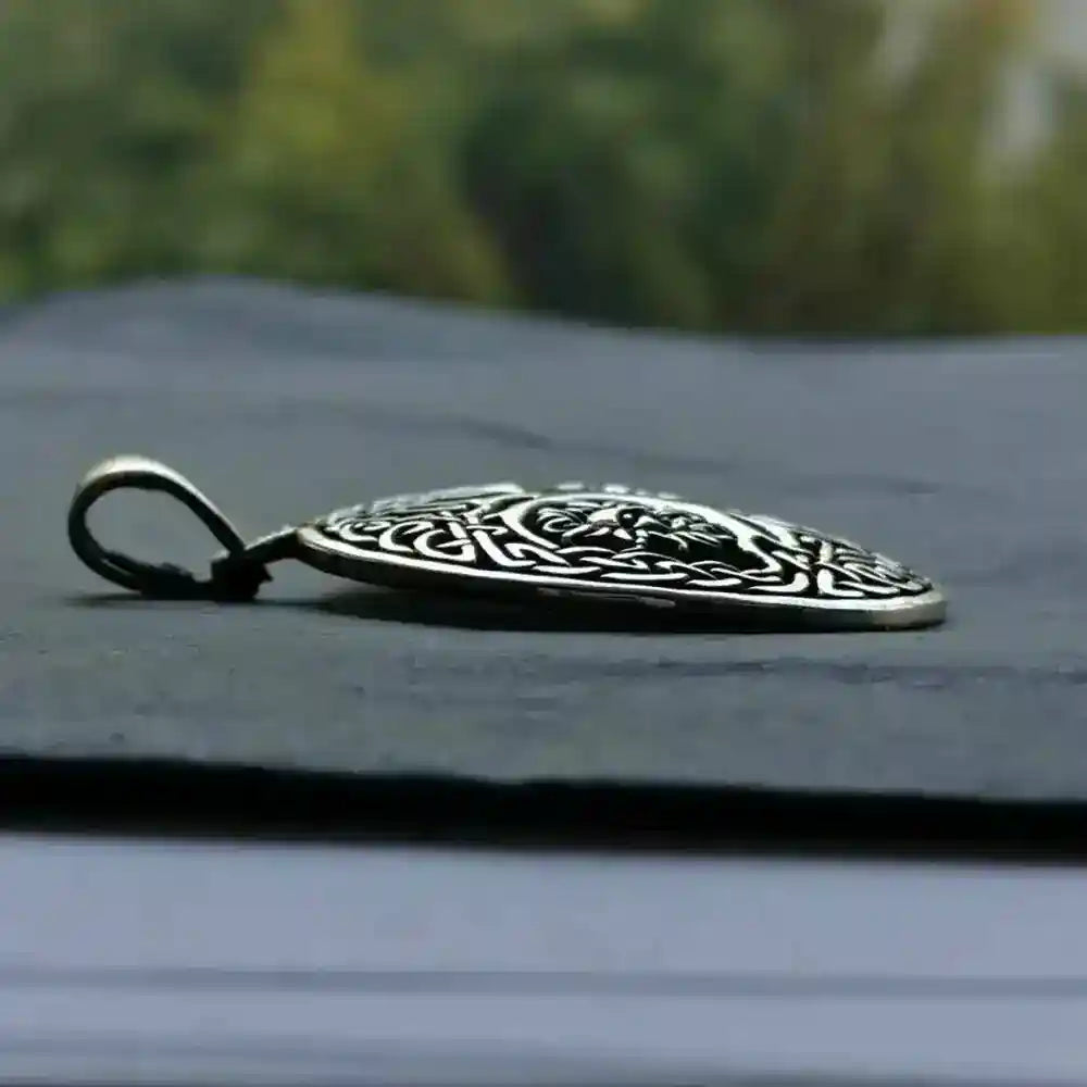 Keltischer Anhänger Baum mit Sonne & Mond Silber Anhänger 925er Silber - Firma Holzenplotz - Silberketten-Goldketten.de 