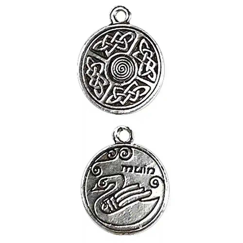 Keltischer Astrologie Anhänger: Muin - Kelten , Keltische Knoten - Durchmesser 23mm