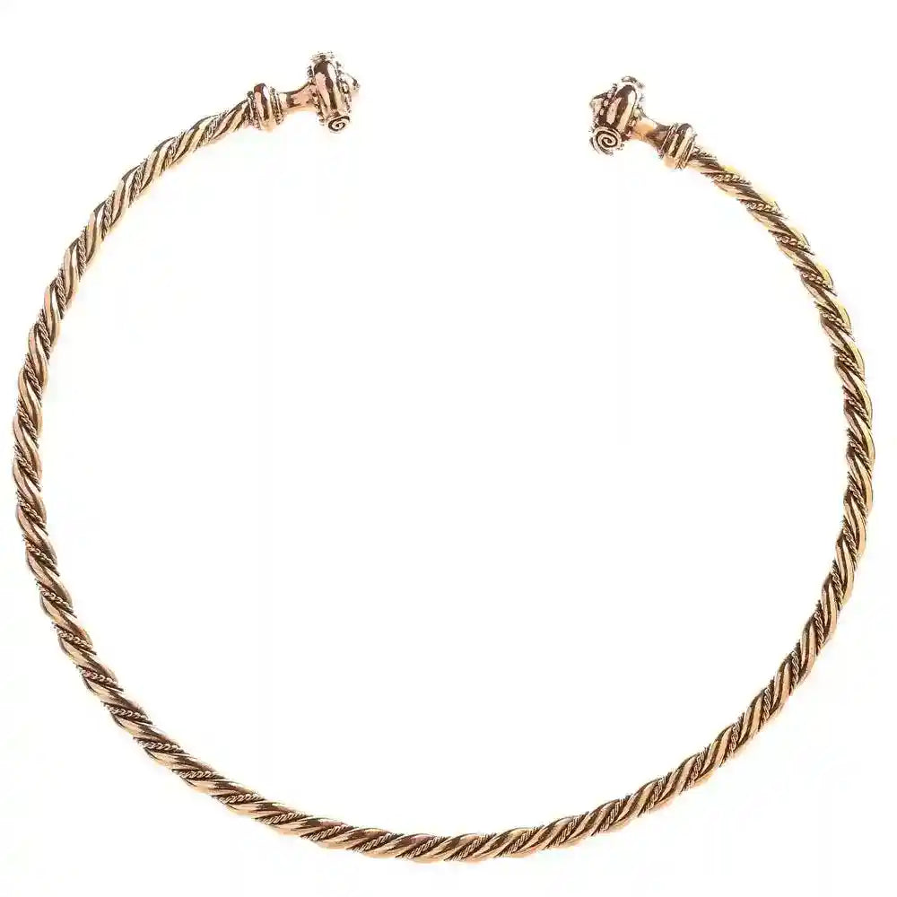 Keltischer Frauen Torques Frauen Halsreif Handarbeit Bronze 12,5 cm 