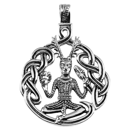 Keltischer Gott Cernunnos Schmuck Anhänger 925er Silber 50x37mm - Firma Holzenplotz - Silberketten - Goldketten.de