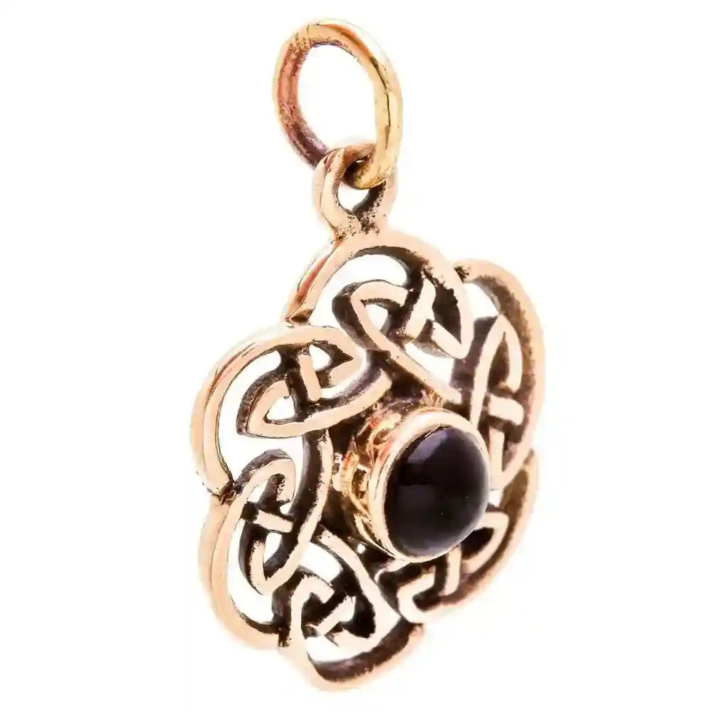Keltischer Knoten mit Onyx Bronze Anhänger Schmuck - Keltische Knoten - 23x17mm