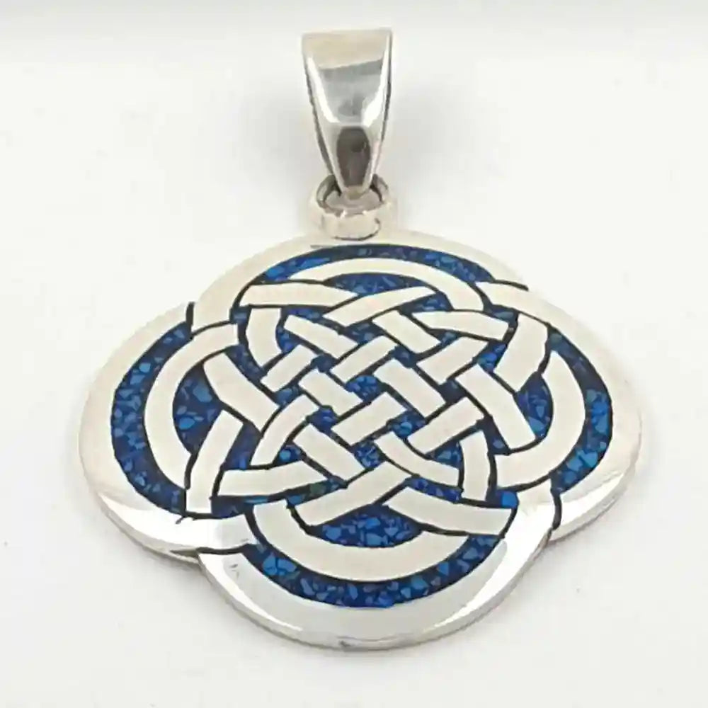 Keltischer Knoten Schmuck Anhänger 925er Silber  echt Türkis