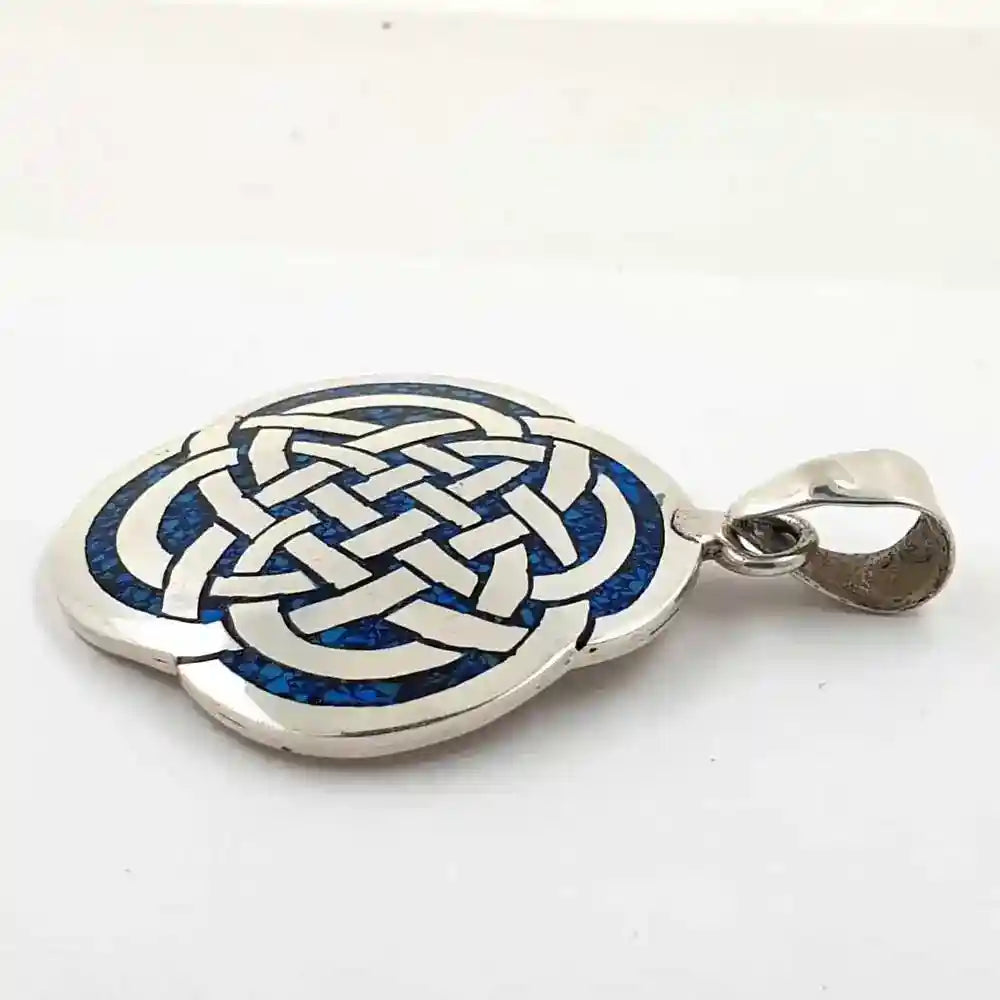 Keltischer Knoten Schmuck Anhänger 925er Silber  echt Türkis