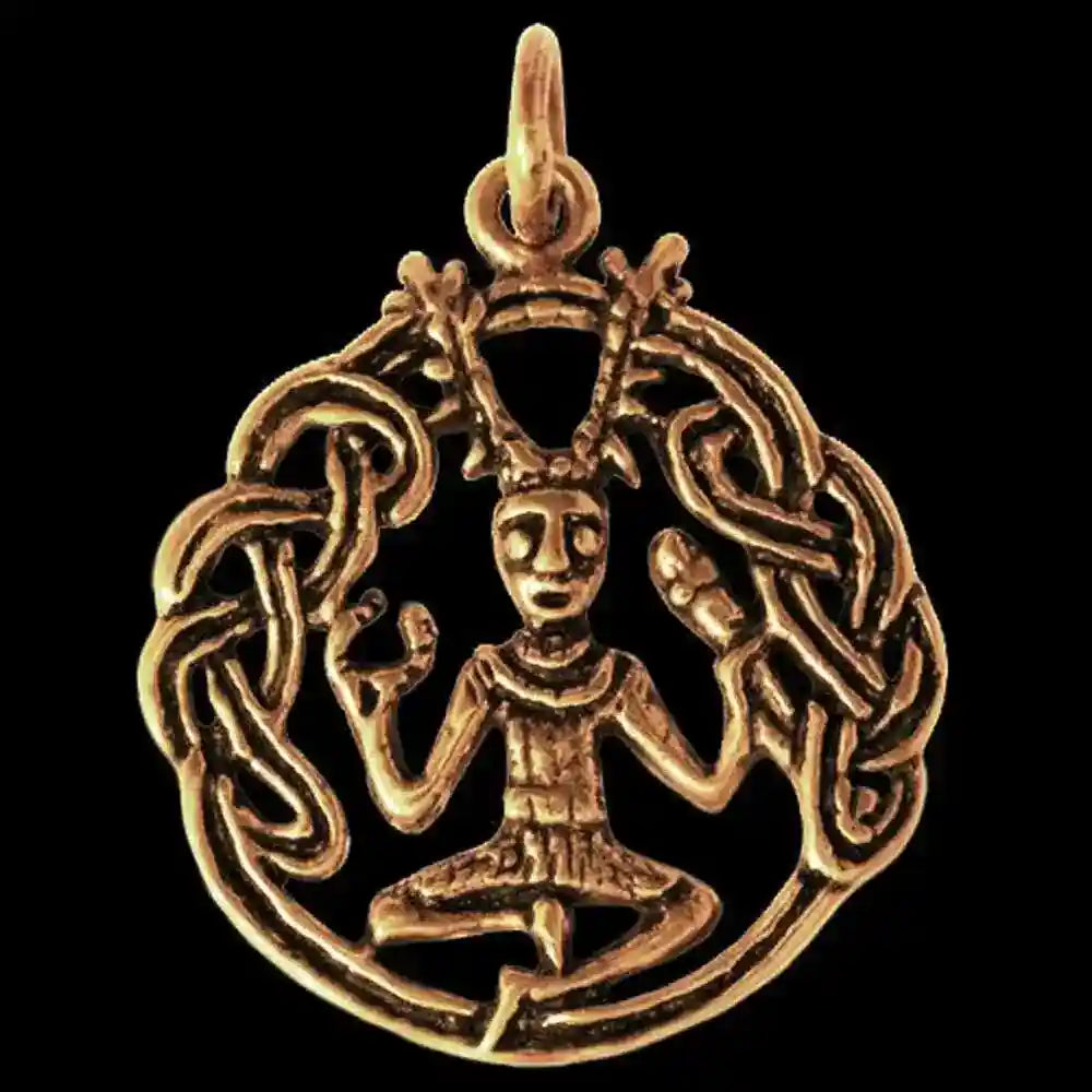 Keltischer Schmuck Anhänger Cernunnos Bronze Schmuck - Keltische Knoten , Pferd - 35x27mm