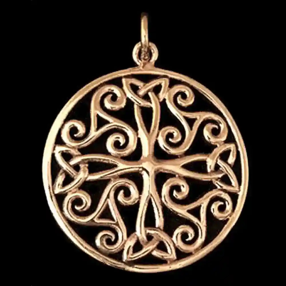 Keltisches Kreuz mit Triskelen Bronze Anhänger Schmuck Kreuze 40x31mm - Firma Holzenplotz - Silberketten-Goldketten.de 